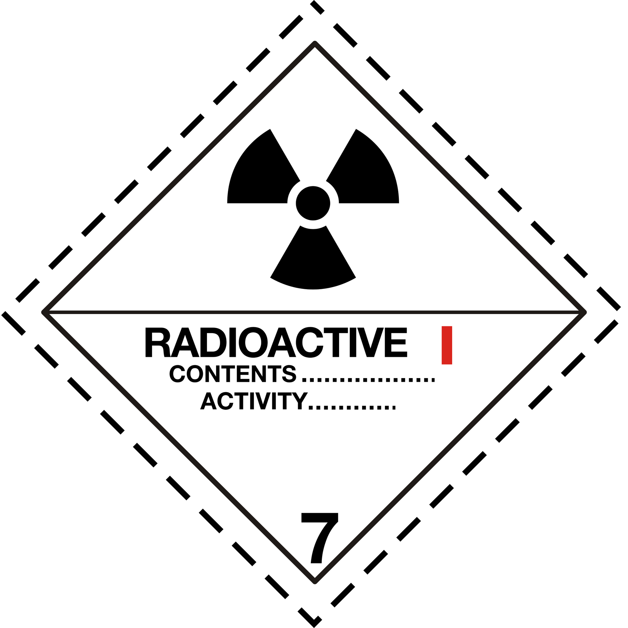 Class 7 Radioactive I HAZMAT Warning Sticker Label